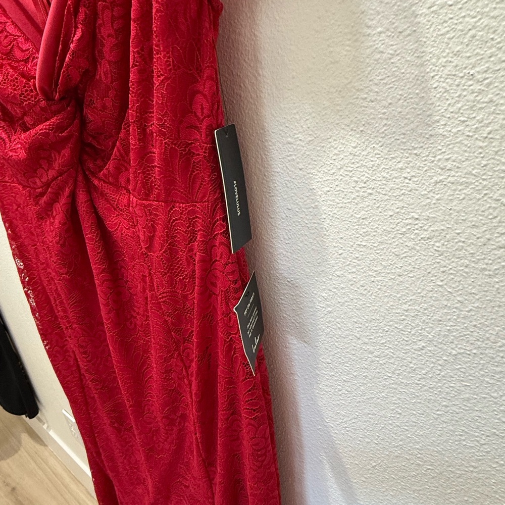 Lulu's Red Lace Maxi Dress - Picture 4 of 5